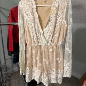 Elegant Lace Long Sleeve Romper